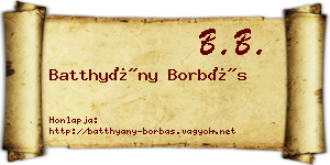 Batthyány Borbás névjegykártya
